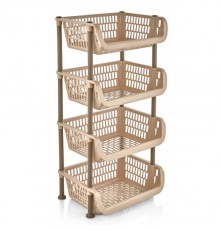 Етажерка прямокутна 4-яр 5158 03 Pantry глибокі полиці 30x39x83см бежевий