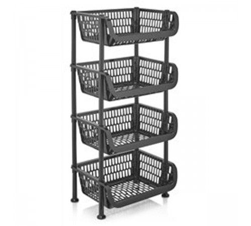 Етажерка прямокутна 4-яр 5158 03 Pantry глибокі полиці 30x39x83см металік